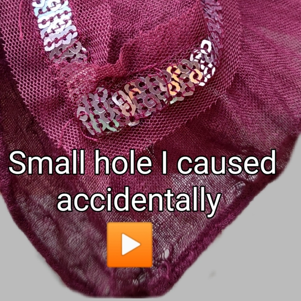 Scarf: Sparkling Sequins Maroon Shawl or for Table Covering - Picture 11 of 13